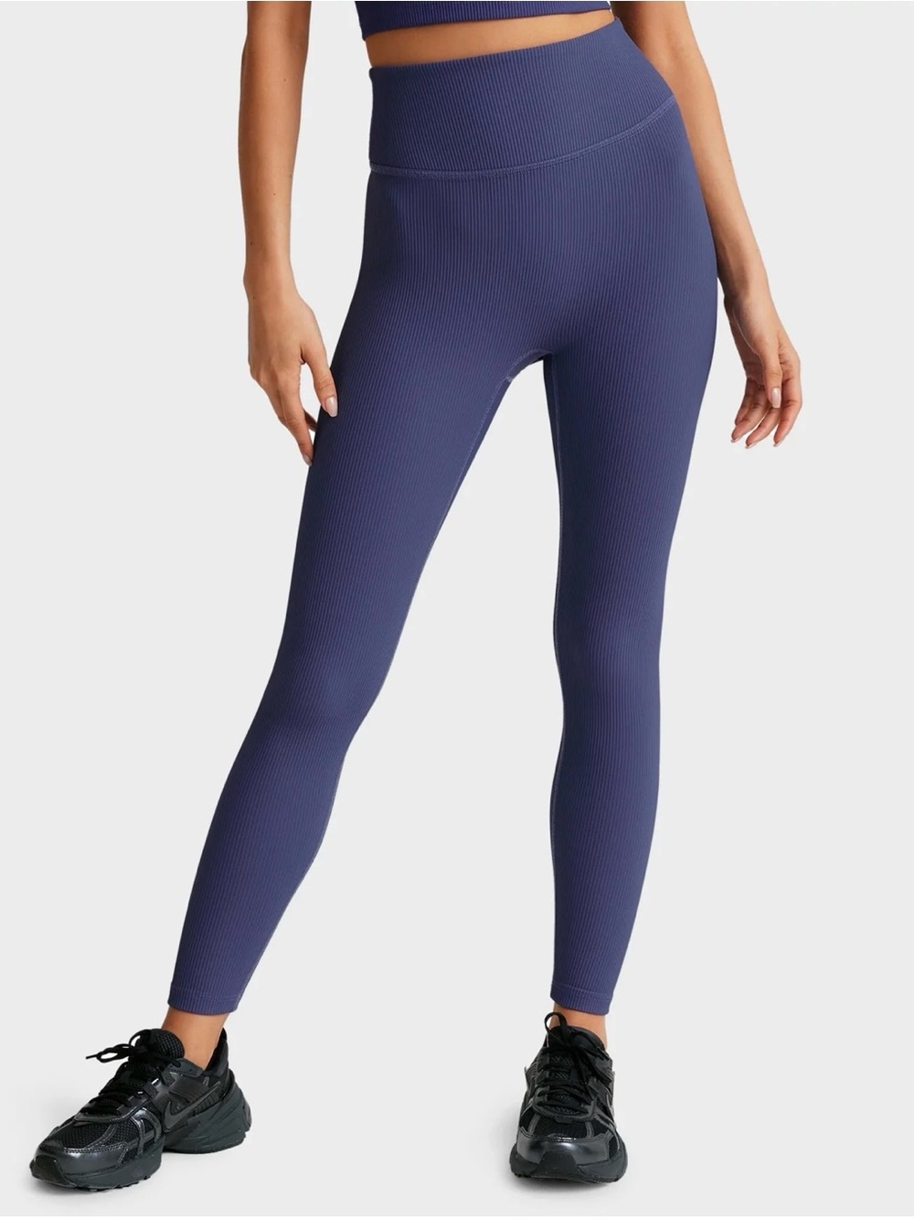 NBW Impulse Ribbed High Waisted Midi Legging - Eternal Blue Size M